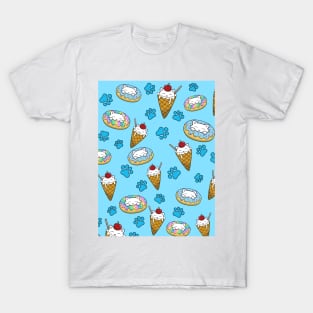 Cute Cats and desserts pattern T-Shirt